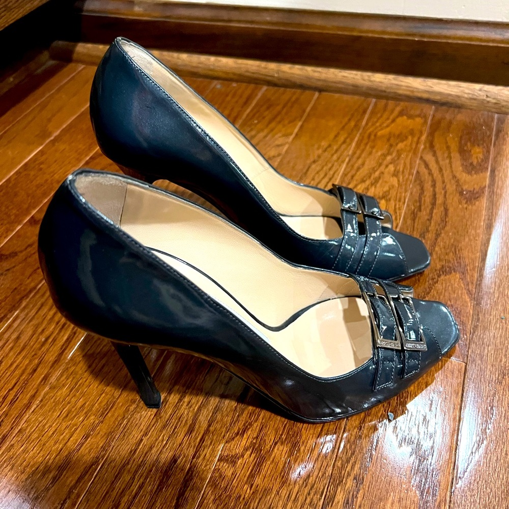 Jimmy Choo patent leather peep toe  pumps